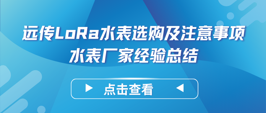 购买远传LoRa水表需要了解哪些事情？——远传LoRa水表选购指南